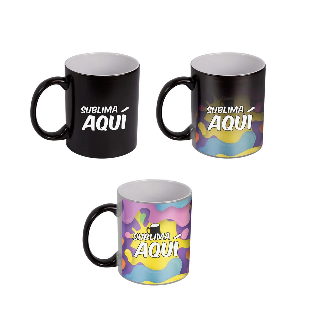 Taza mágica con efecto de cambio de color al recibir agua caliente
