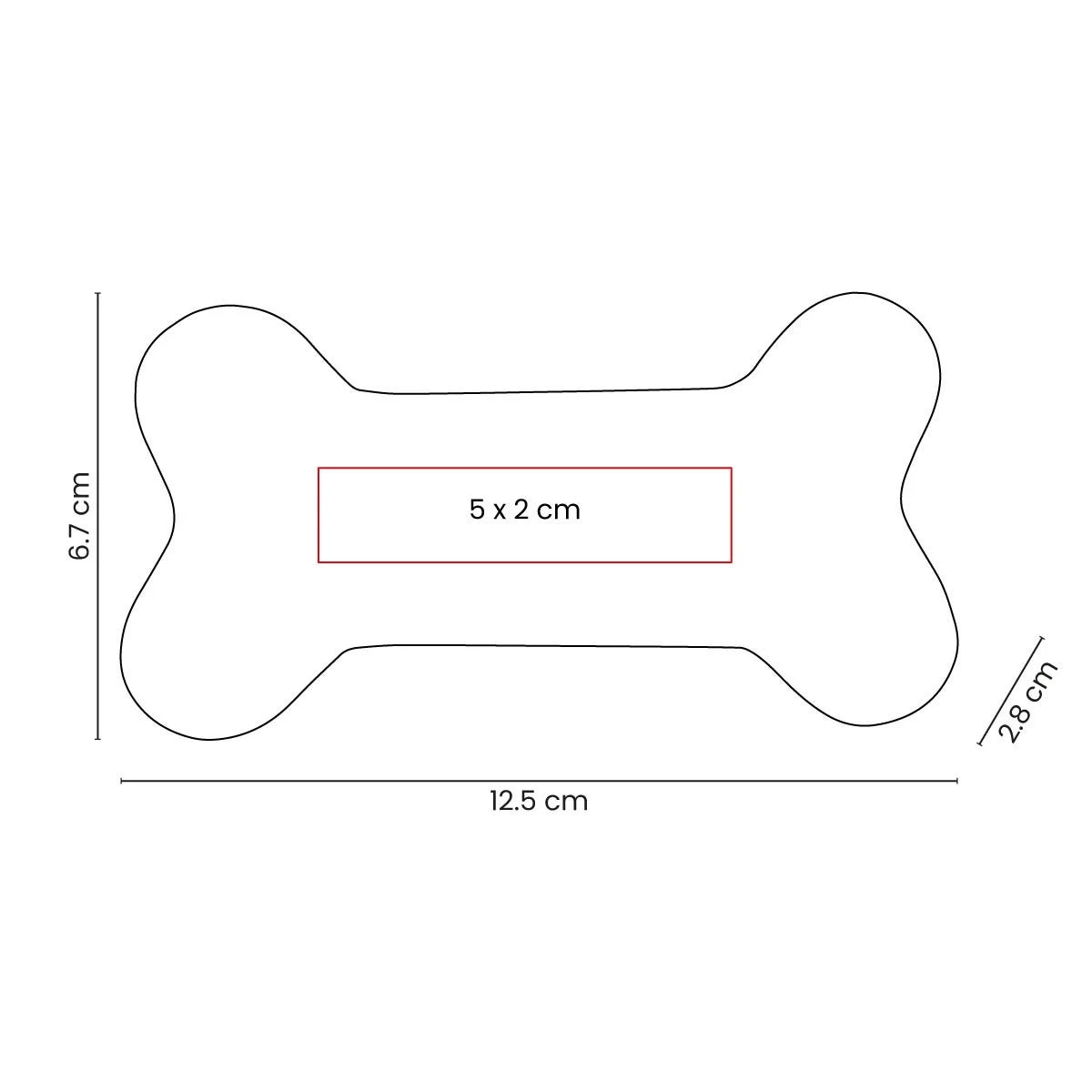 Figura de PU con silueta de hueso para identificación comercial