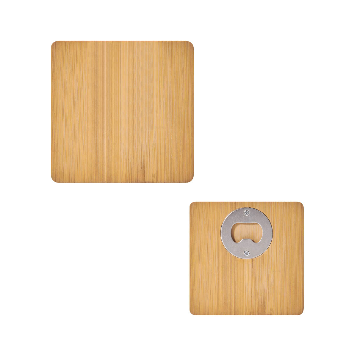 Portavasos HOUT de bambú con destapador integrado