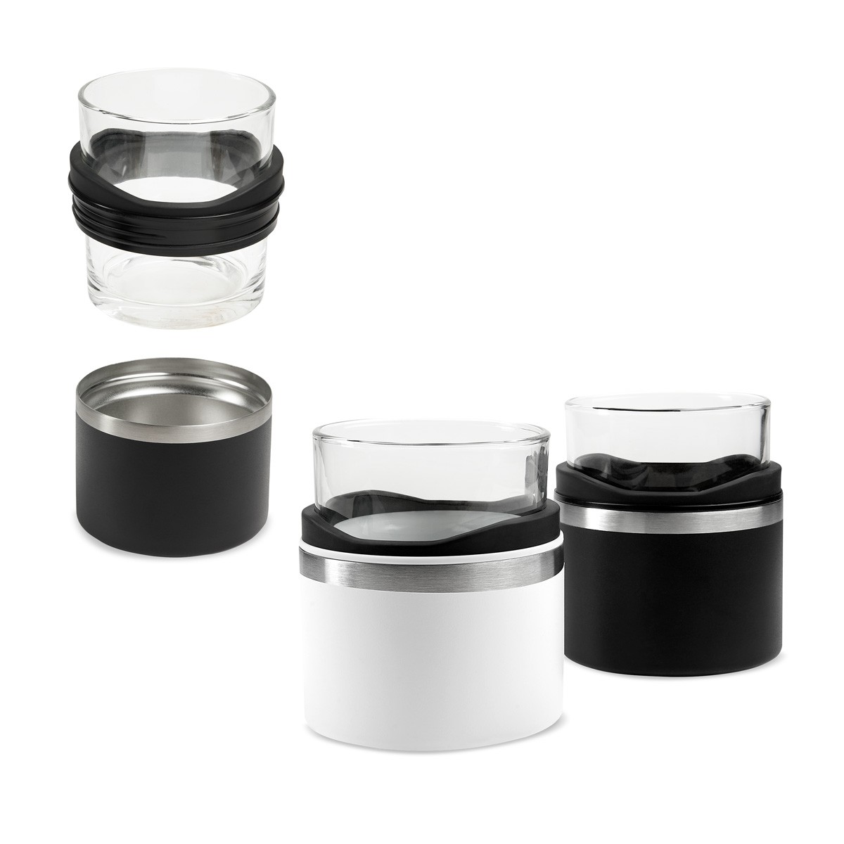 Vaso Whiskero BASILE con portavaso enfriador personalizado