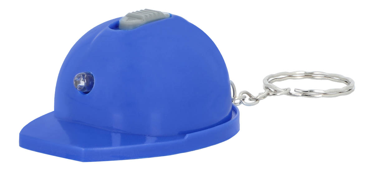 Llavero con diseño de casco y luz LED