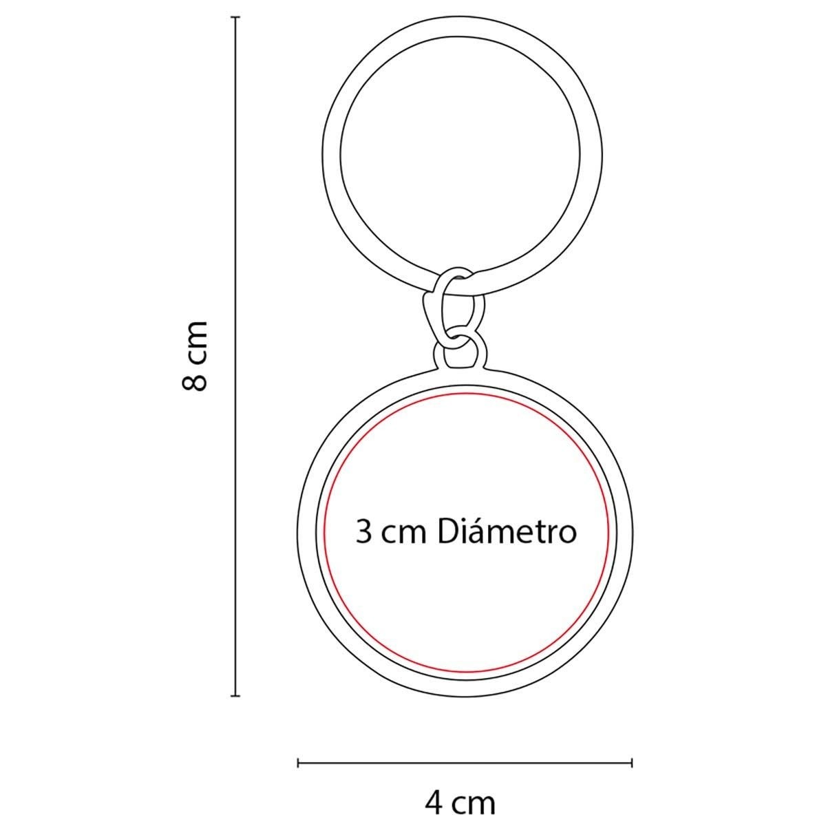Llavero de curpiel con superficie circular para marcaje