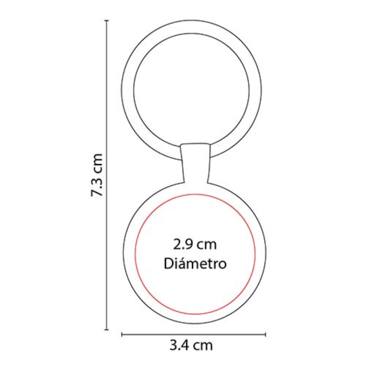 Llavero RUBENS con superficie de 2.9 cm