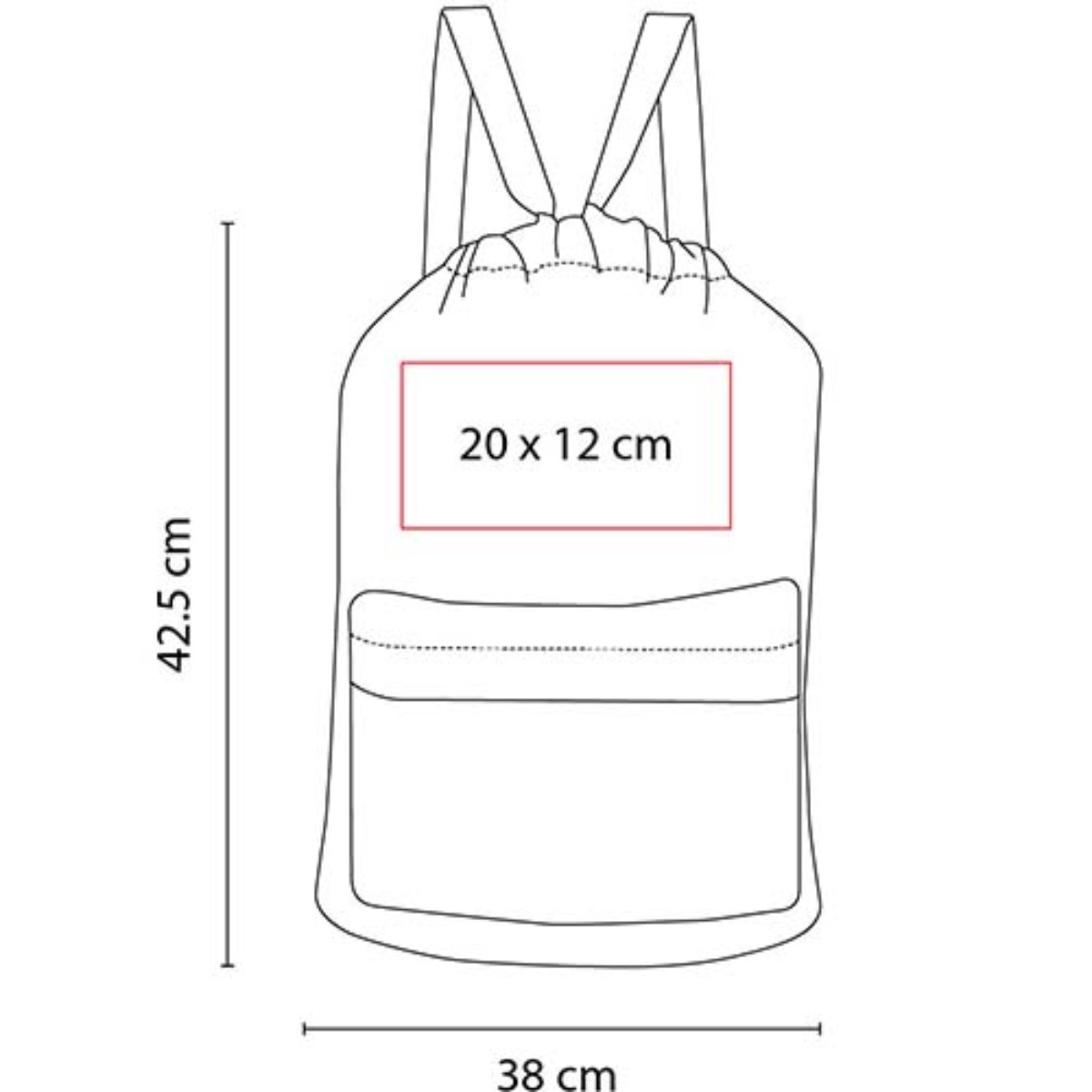Bolsa-mochila ZITE con cierre superior de jareta