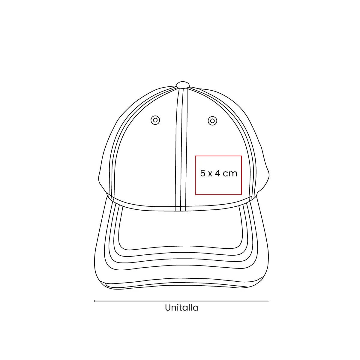 Gorra de poliéster ROWEN con ajuste trasero de velcro