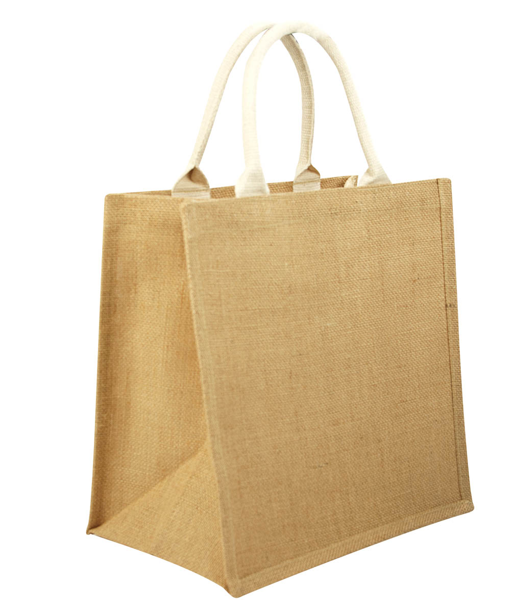 BOLSA SPRING de yute con frente cuadrado de 30 x 30 cm