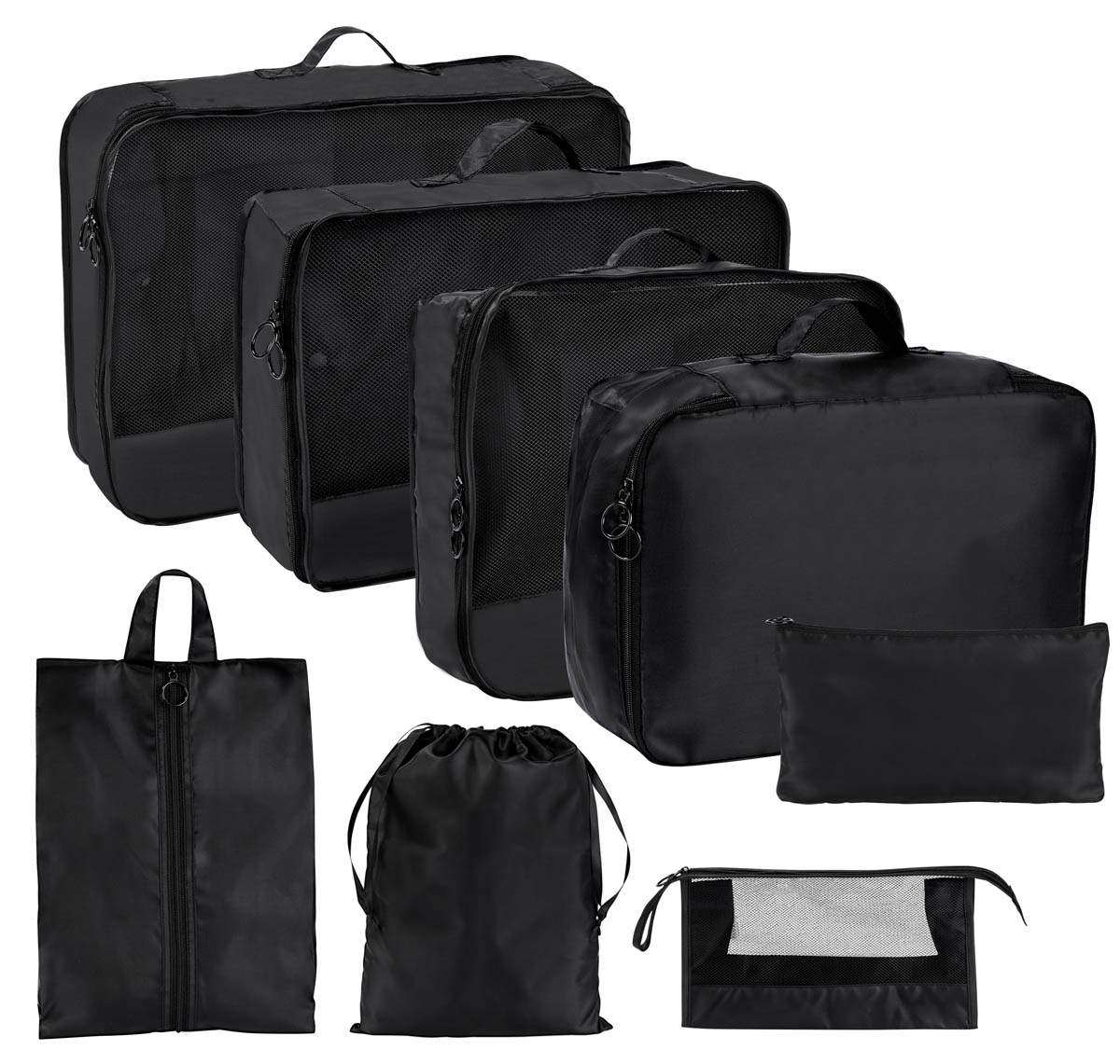 SET ORGANIZADOR DE VIAJE DEVIKA de ocho piezas