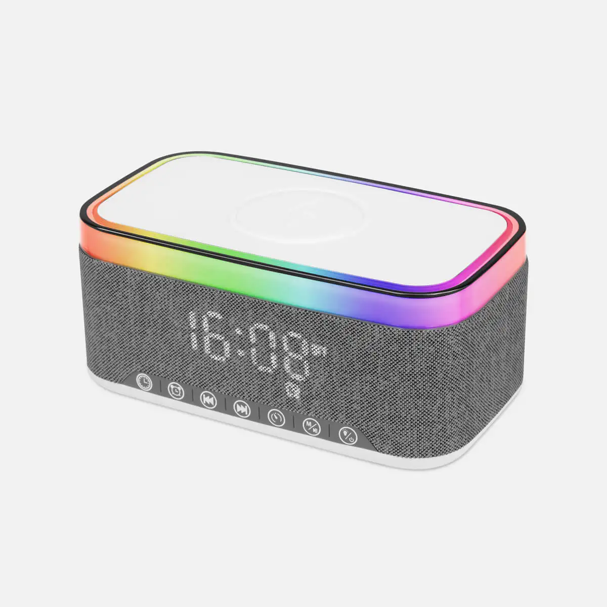 4. Bocina Bluetooth con reloj digital empresarial