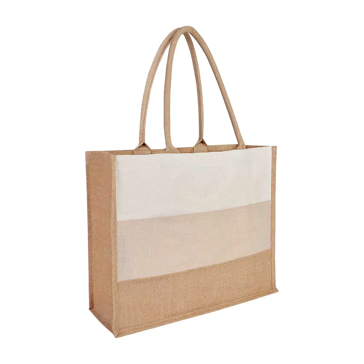 3. Bolsa de yute con fuelle para campañas corporativas.