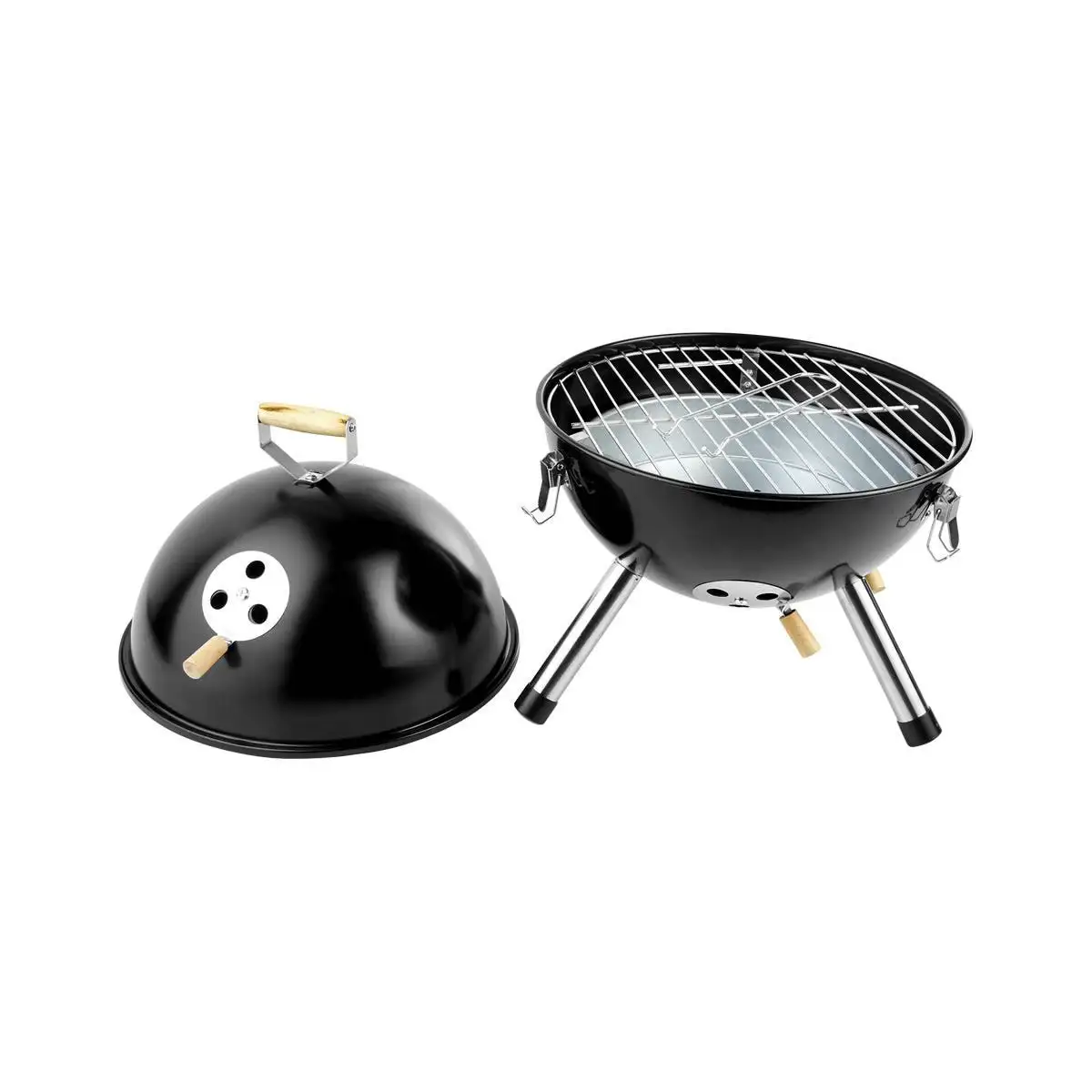 2. Asador de carbón portátil con tapa
