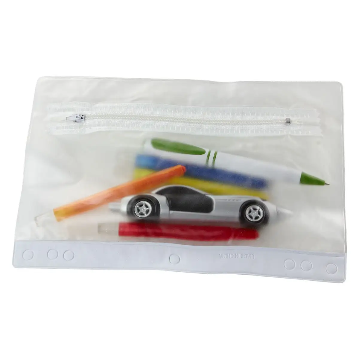 Estuche para lápices de vinil.