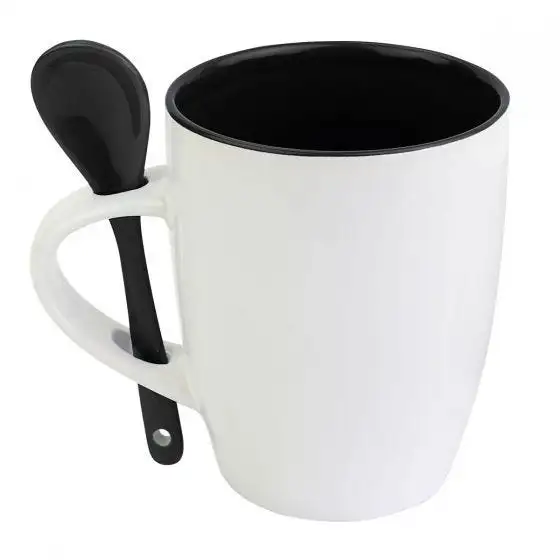 4. Taza con cuchara e interior de color para empresas.