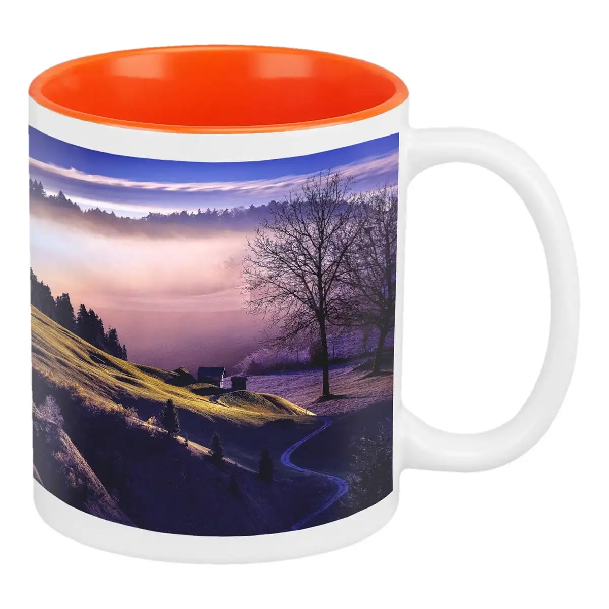 5. Taza con interior de color para personalización gráfica.