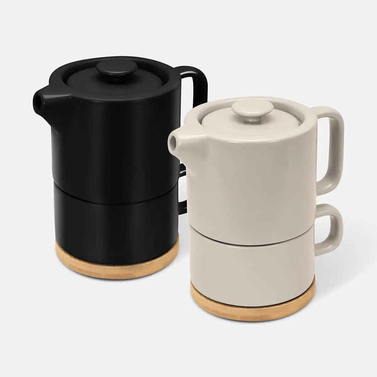1. Juego de té HUNNI con tetera y taza apilable.