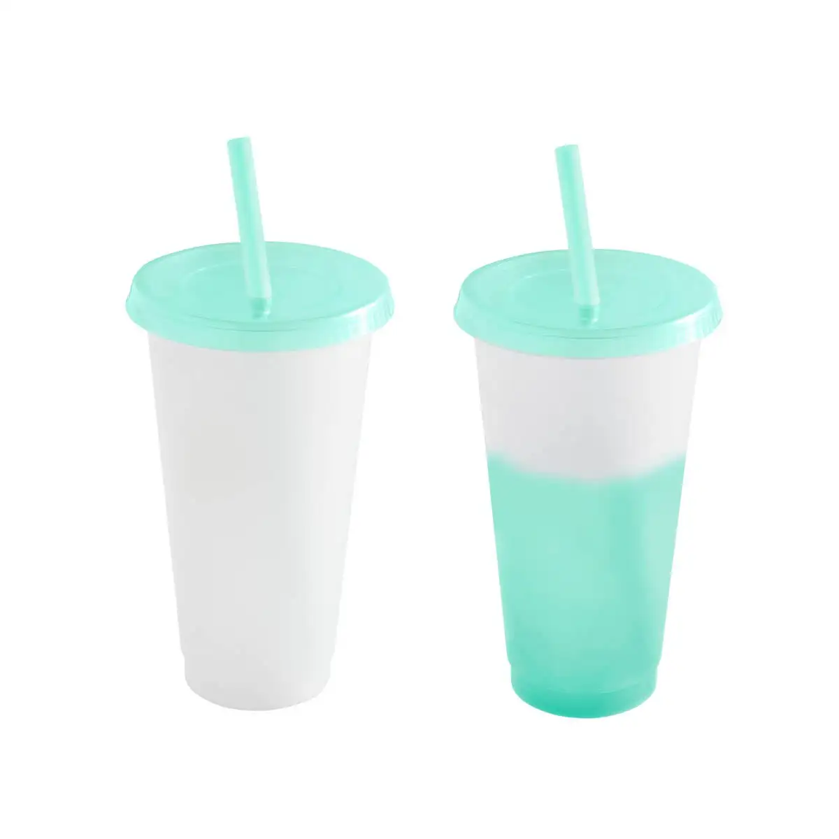 3. Vaso de plástico con efecto de cambio de color.