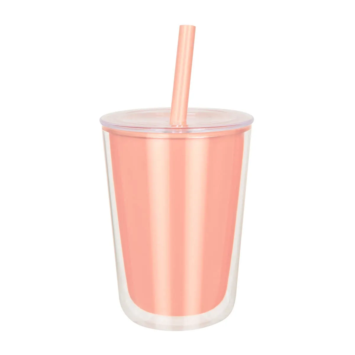 3. Vaso transparente con pared interior de color.