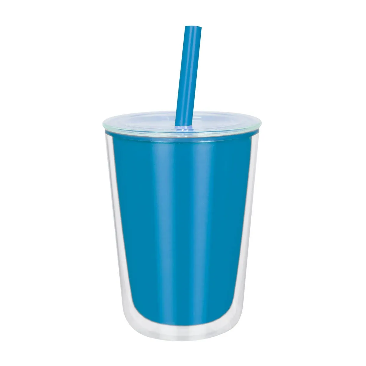 6. Vaso corporativo transparente con popote.