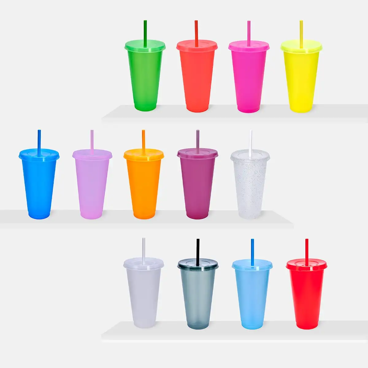 1. Vaso JAS de plástico de 800 ml con popote.