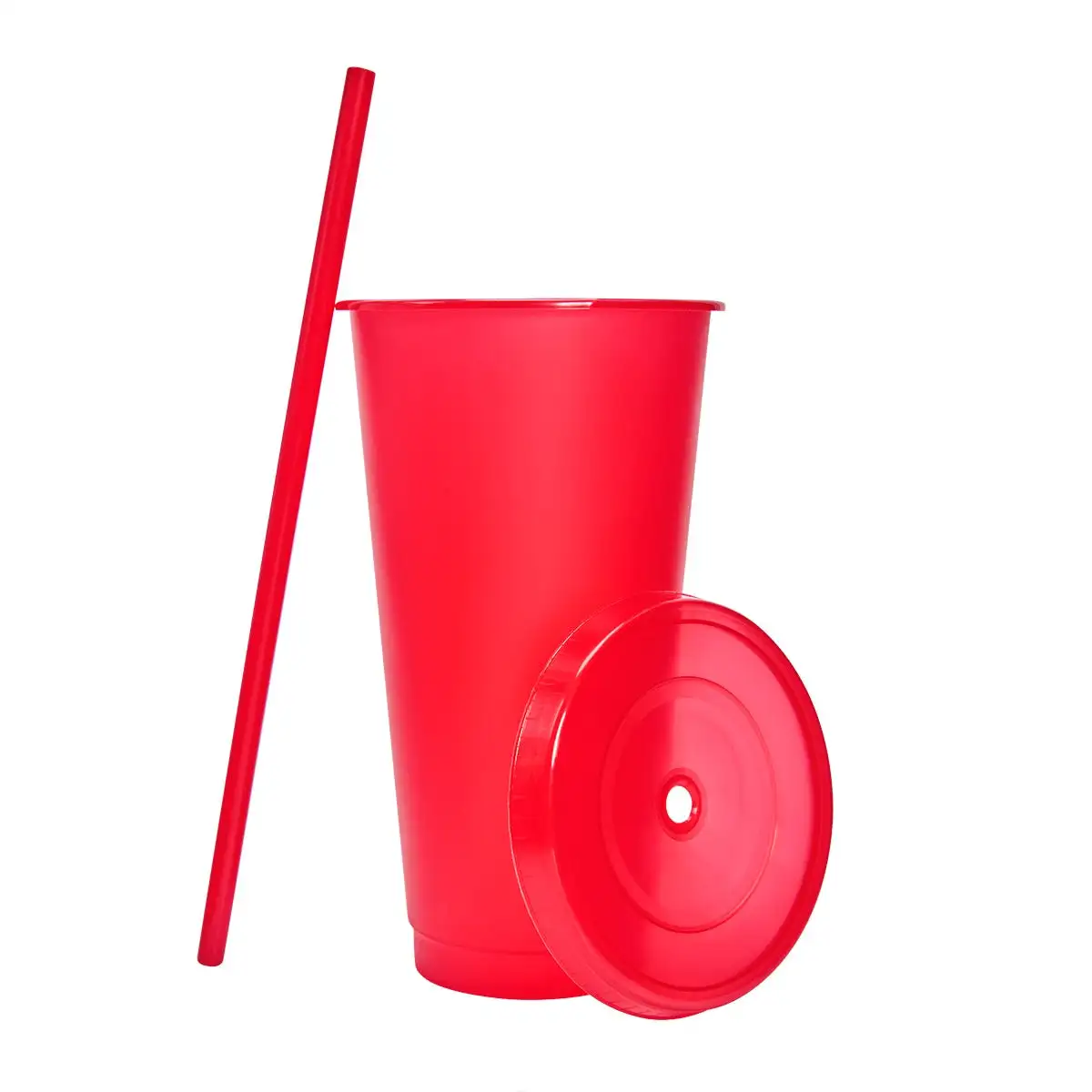 4. Vaso plástico con tapa y popote para promociones.