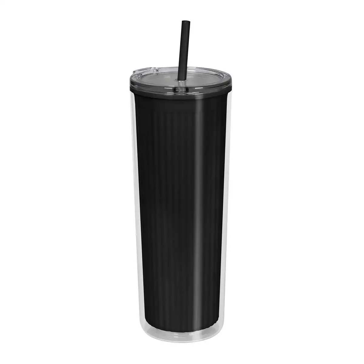 4. Vaso plástico transparente con diseño interior visible.