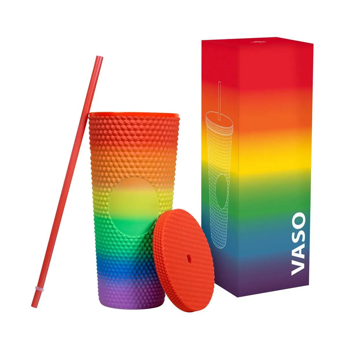 1. Vaso PRIDE con textura de picos y acabado rubber.