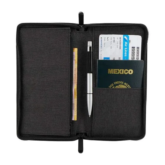 Porta pasaporte con bolsillo de seguridad